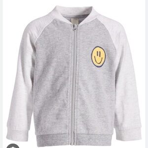 First Impressions Gray and White Kids Smiley Face Jacket